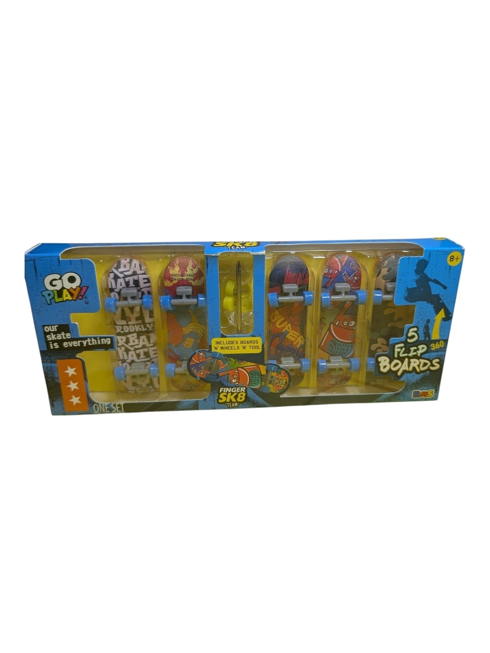Go plPlay Finger Skateboard Kids 5 Pack Set Extra Tools  Red